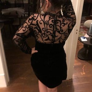 Vintage Lanvin Paris Velvet Lace Dress